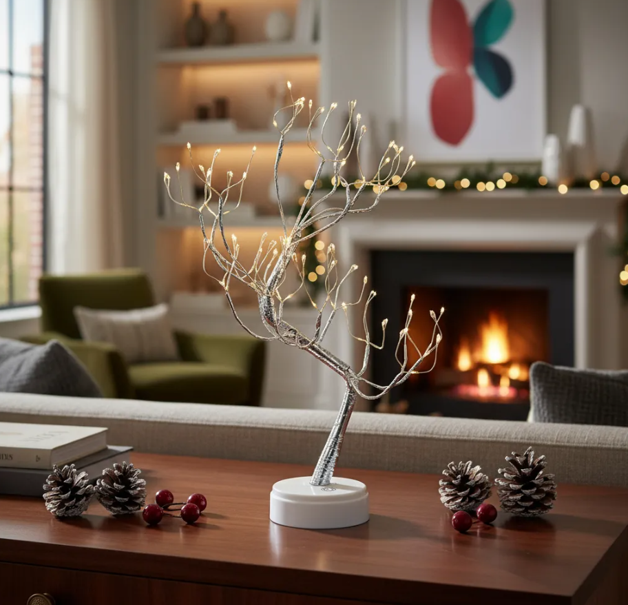 Lámpara Árbol LED Decorativa - ambiente encendida